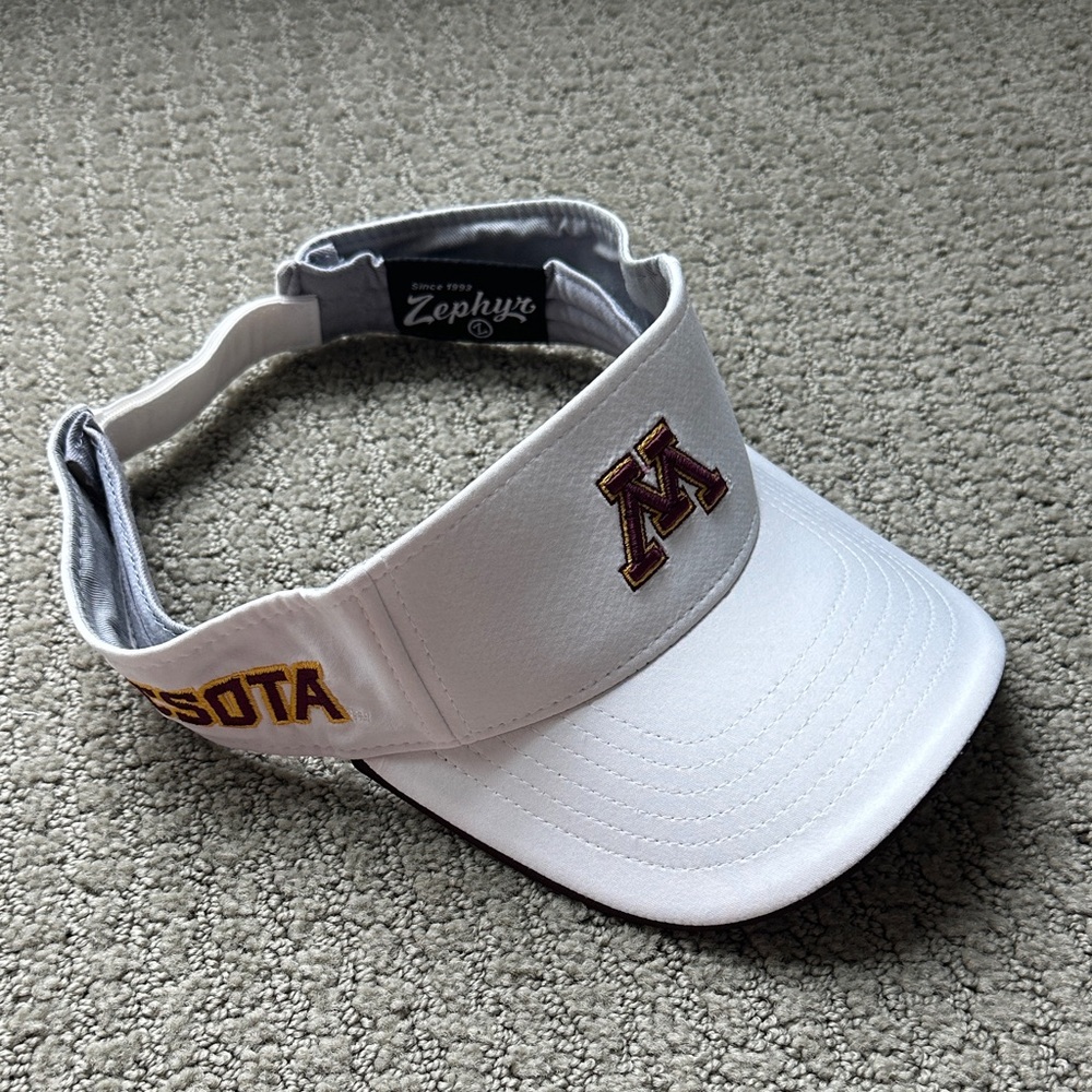 Zephyr White Visor with Maroon and Gold Accents